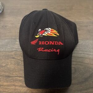 Honda Rocket Hat Cap Black Flexfit Size S-M Embroidered Logo